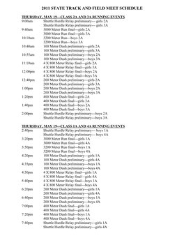 Meet Schedule