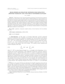 High-Order Quadrature Methods for Implicitly Defined Surfaces and Volumes in Hyperrectangles∗