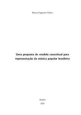 Uma Proposta De Modelo Conceitual Para Representação Da Música Popular Brasileira