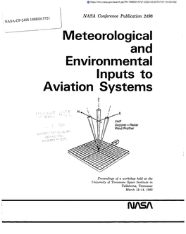 Meteorological and Environmental Inputs to Aviation Systems