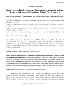 Diptera: Culicidae, Culicinae) in an Atlantic Forest Fragment