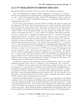 12. CP Violation in Meson Decays 1 12