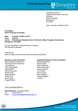 (Public Pack)Agenda Document for North Planning Committee, 28/03