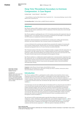 Deep Vein Thrombosis Secondary to Extrinsic Compression: a Case Report