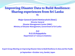 Sharing Experience from Sri Lanka