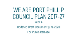 Year 4 Updated Draft Document June 2020 for Public Release Council Respectfully Acknowledges the Yalukut Weelam Clan of the Boon Wurrung