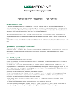 Peritoneal Port Placement – for Patients