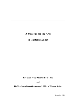 A Strategy for the Arts in Western Sydney