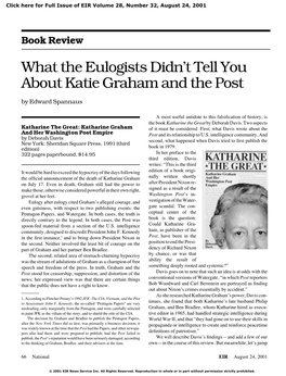 What the Eulogists Didn't Tell You About Katie Graham and the {Post}