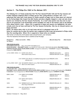 Section 4 - the Philips Era 1964 to Pre-Motown 1971
