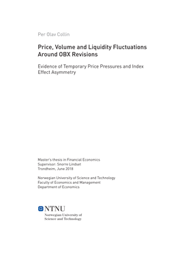 Price, Volume and Liquidity Fluctuations Around OBX Revisions