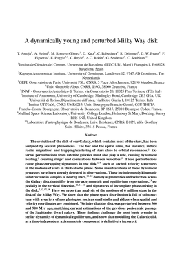 A Dynamically Young and Perturbed Milky Way Disk