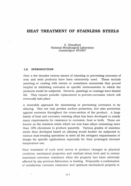 Heat Treatment of Stainless Steels