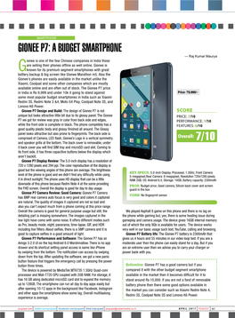 GIONEE P7: a BUDGET SMARTPHONE — Raj Kumar Maurya Ionee Is One of the Few Chinese Companies in India Those Are Selling Their Phones Offline As Well Online