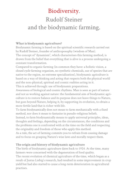 Rudolf Steiner and the Biodynamic Farming