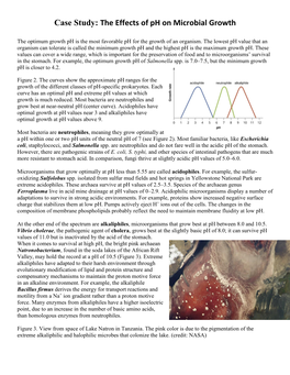 Case Study: the Effects of Ph on Microbial Growth