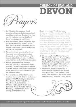 CHURCH of ENGLAND DEVON Prayers 1