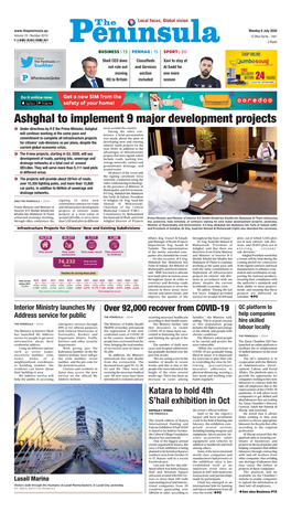Ashghal to Implement 9 Major Development Projects Under Directives by H E the Prime Minister, Ashghal Areas Around the Country