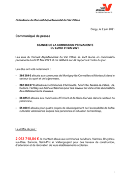 Communiqué De Presse