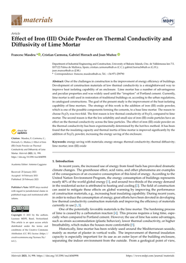 Effect of Iron (III) Oxide Powder on Thermal Conductivity and Diffusivity of Lime Mortar