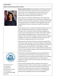 London Breed Mayor | City and County of San Francisco