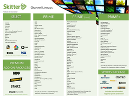 Skitter TV (Channel Line-Up)