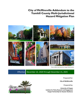 City of Mcminnville Addendum to the Yamhill County Multi-Jurisdictional Hazard Mitigation Plan