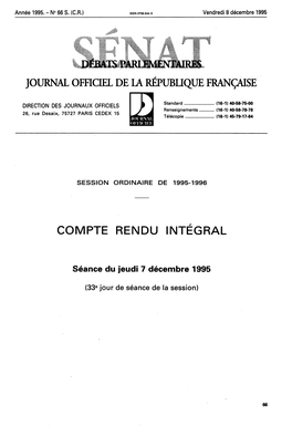 Jeudi 7 Décembre 1995