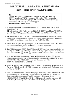 Stage 1 : Revised June 2011 Sally Gillam ESSEX WAY STAGE 1 - EPPING to CHIPPING ONGAR (7.5 Miles)