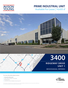 PRIME INDUSTRIAL UNIT Available for Lease | 14,435 Sf