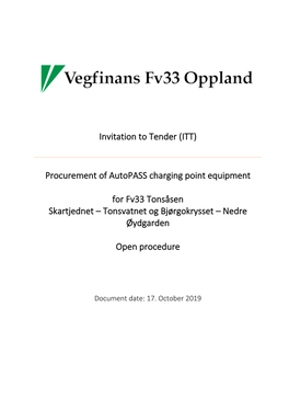 Procurement of Autopass Charging Point Equipment for Fv33