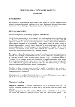 The Physiology of Compressed Gas Diving