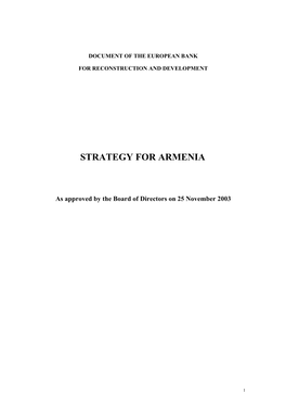 Strategy for Armenia