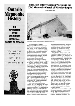 Mennonite Church of Waterloo Region Ontario by Barbara Draper Mennonite History