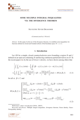 Some Multiple Integral Inequalities Via the Divergence Theorem