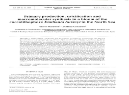 Primary Production, Calcification and Macromolecular Synthesis in a Bloom of the Coccolithophore Emiliania Huxleyi in the North Sea