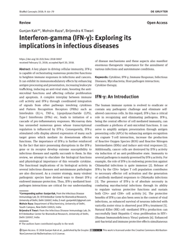 Interferon-Gamma (IFN-Γ): Exploring Its Implications in Infectious Diseases