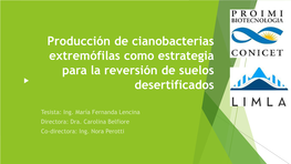 Producción De Cianobacterias Extremófilas Como Estrategia Para La Reversión De Suelos Desertificados Biocrust