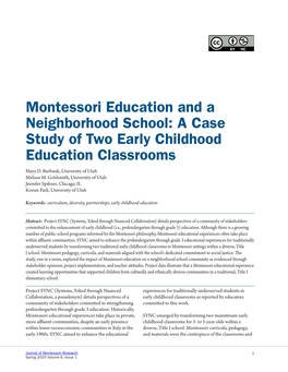 Montessori Education and a Neighborhood School: a Case Study of Two Early Childhood Education Classrooms