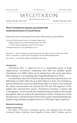 Three <I>Trichoderma</I>