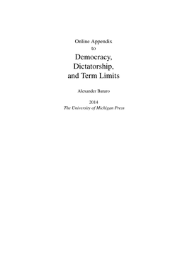 Democracy, Dictatorship, and Term Limits