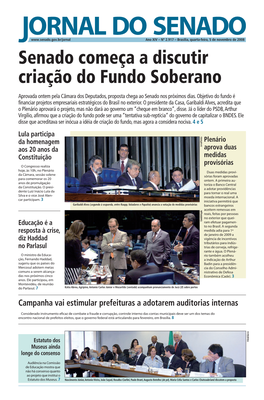 Senado Começa a Discutir Criação Do Fundo Soberano