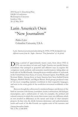 Latin America's Own “New Journalism”