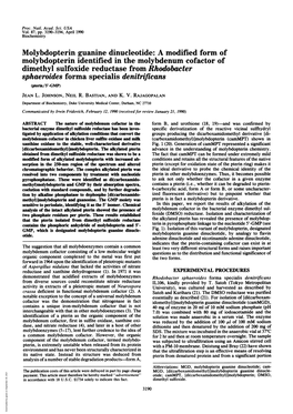 Molybdopterin Guanine Dinucleotide