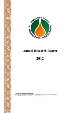 PNGOPRA Annual Research Report 2012