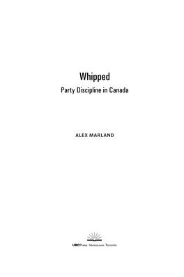 Whipped Party Discipline in Canada
