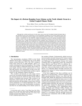 The Impact of a Bottom Boundary Layer Scheme on the North Atlantic Ocean in a Global Coupled Climate Model