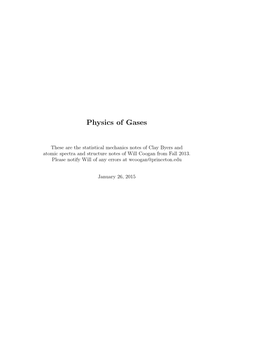 Physics of Gases Notes