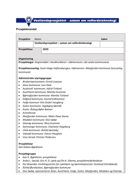 Prosjektmandat Oppdatert 07.03.19