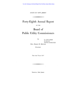 Forty-Eighth Annual Report Board of Public Utility Commissioners